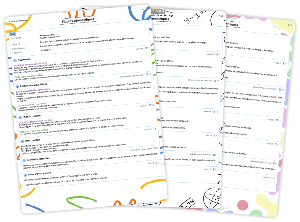 Fiches de préparation