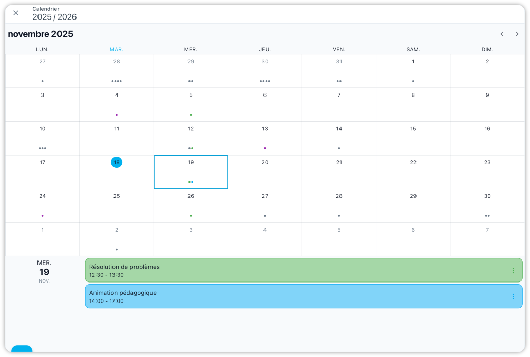 Calendrier 108 heures