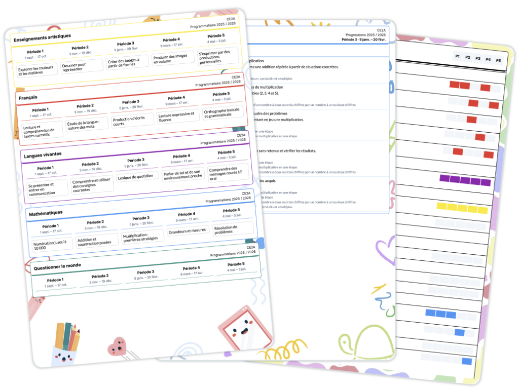 Programmations et progressions pour les enseignants - Scolnet