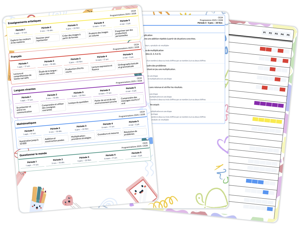Impression programmations et progressions