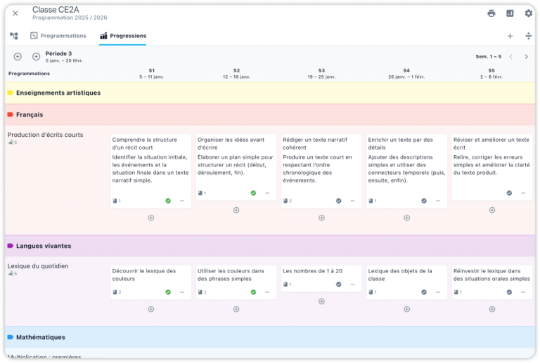 Programmations et progressions pour les enseignants - Scolnet